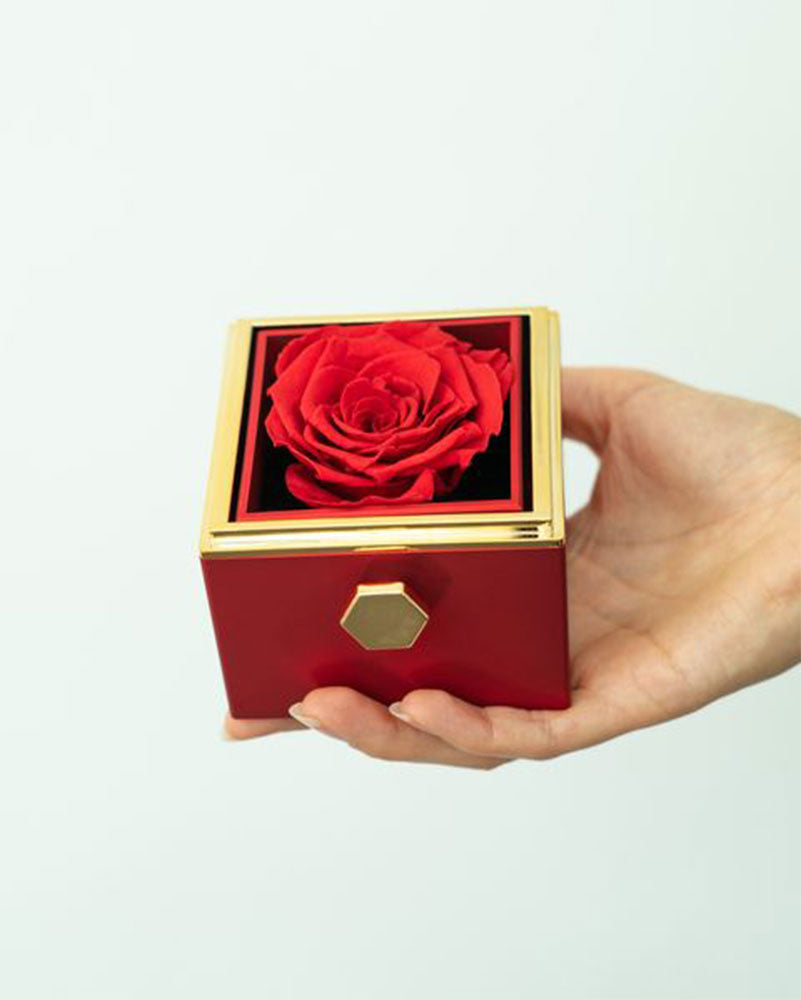 Caixa Rotativa com Rosa Eterna (Somente Caixa)