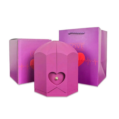 Caixa com Rosa Eterna & Colar Gota Personalizado - Para Minha Mãe