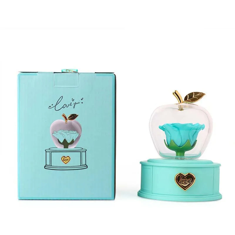 Caixa Maça com Rosa Eterna